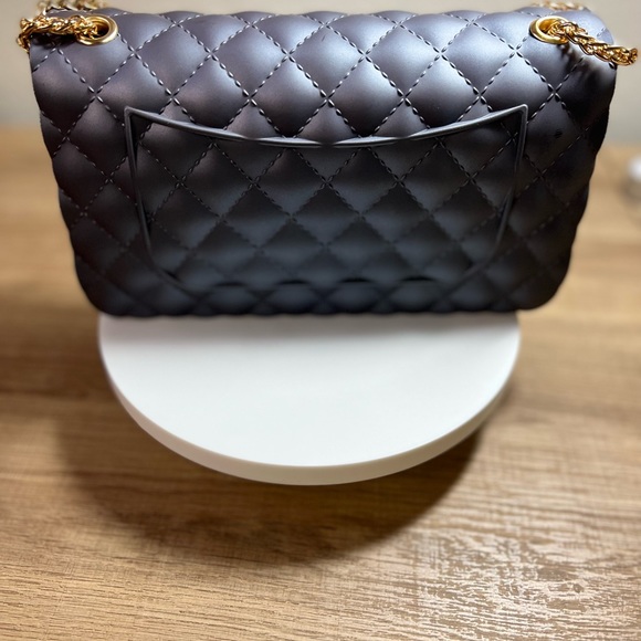 Dark Gray Classic Quilted Jelly Handbag - Picture 6 of 6